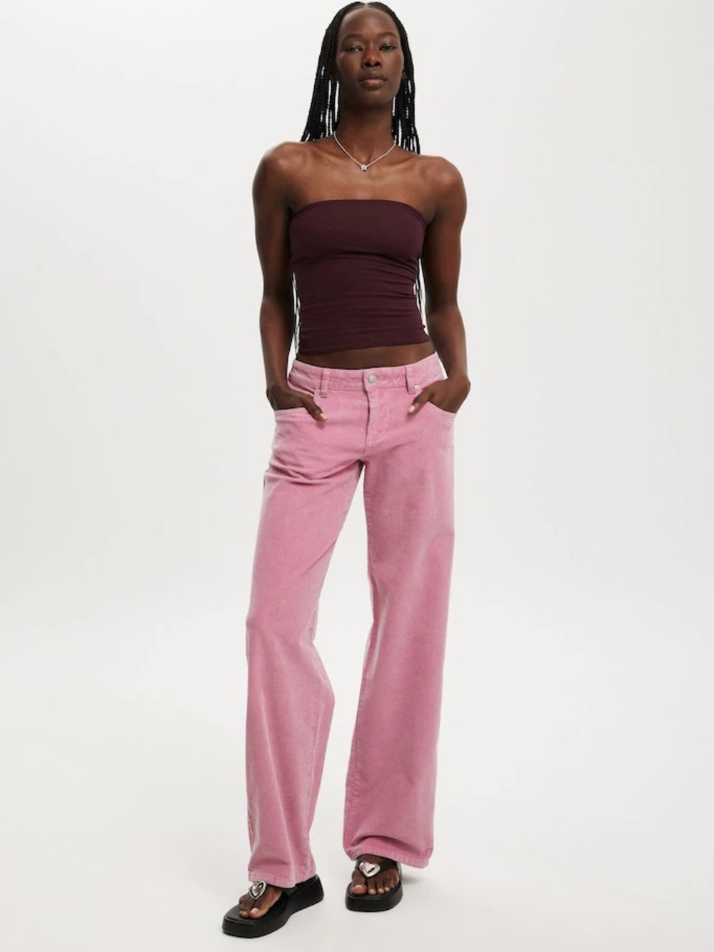 Cotton:On Recycled Pink Corduroy Cord Straight Jean Size 6 US EIC